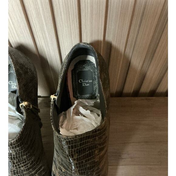 Christian Dior Lizard Embossed Leather Ankle Boots EU 39 / US 9 - Picture 7 of 11